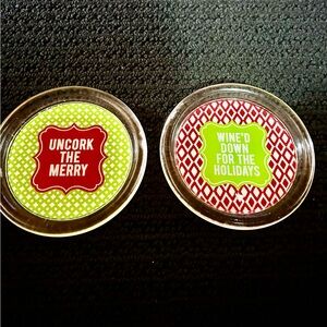 Festive Holiday Glass Wine 🍷Trivet / Coaster